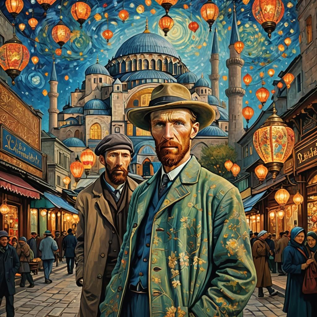 Van Gogh Visits Istanbul, Post-Impressionist Painting