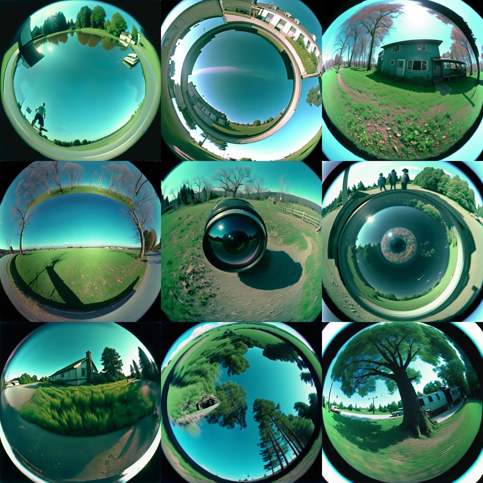 Distorted Fisheye View of Ghostly Apparitions on VHS