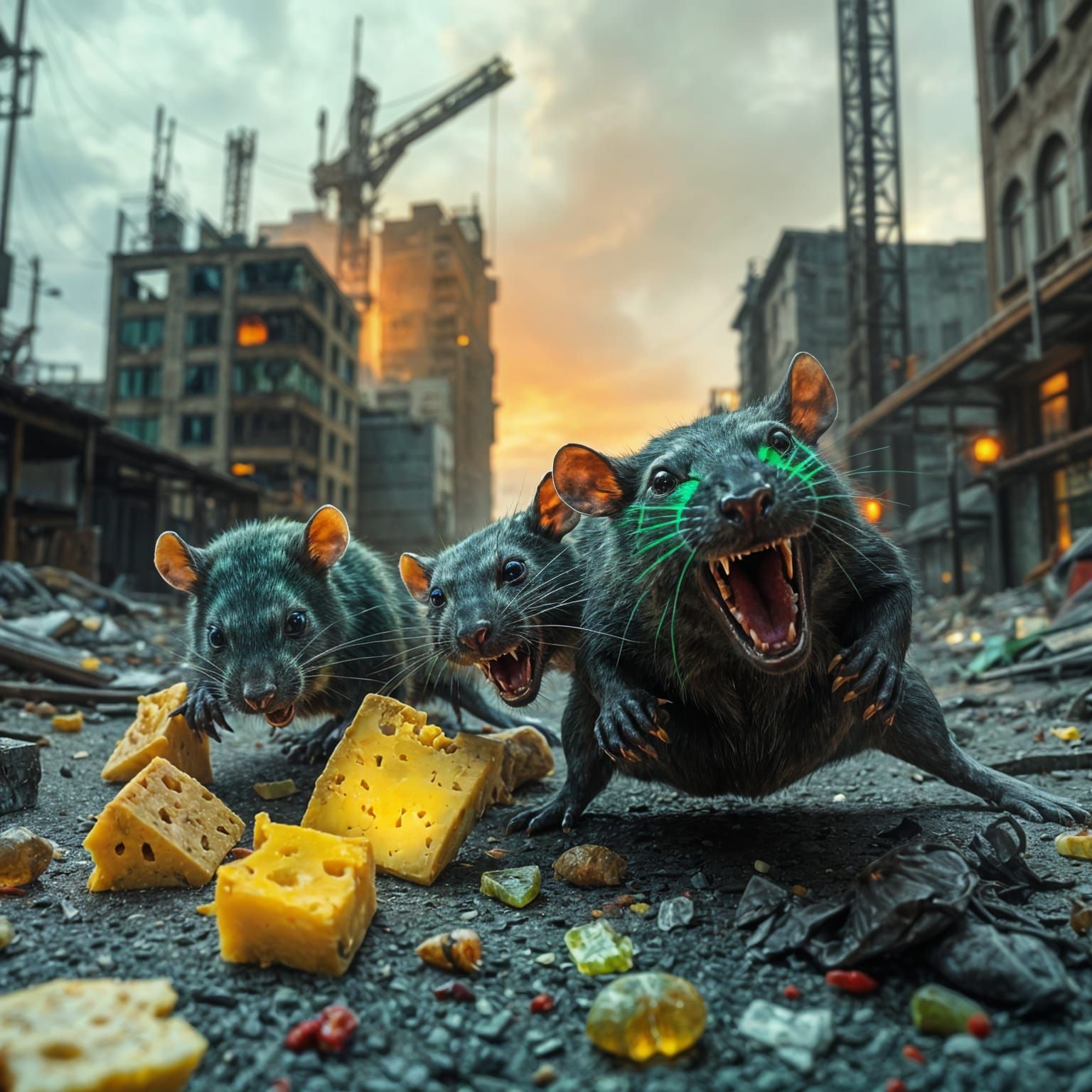 Cyberpunk Mutant Rats Feast in Pripyat