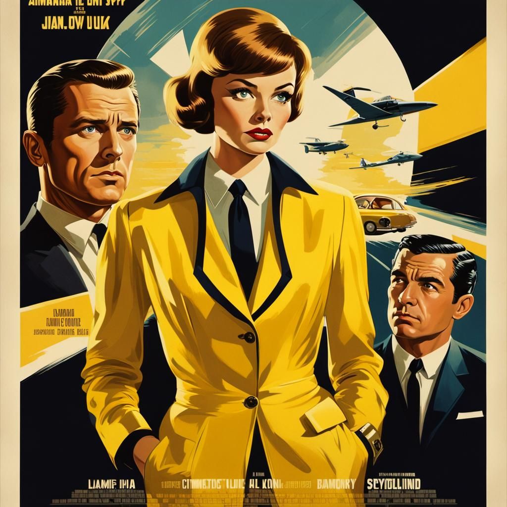 Vintage Movie Poster of Daring Spy Couple