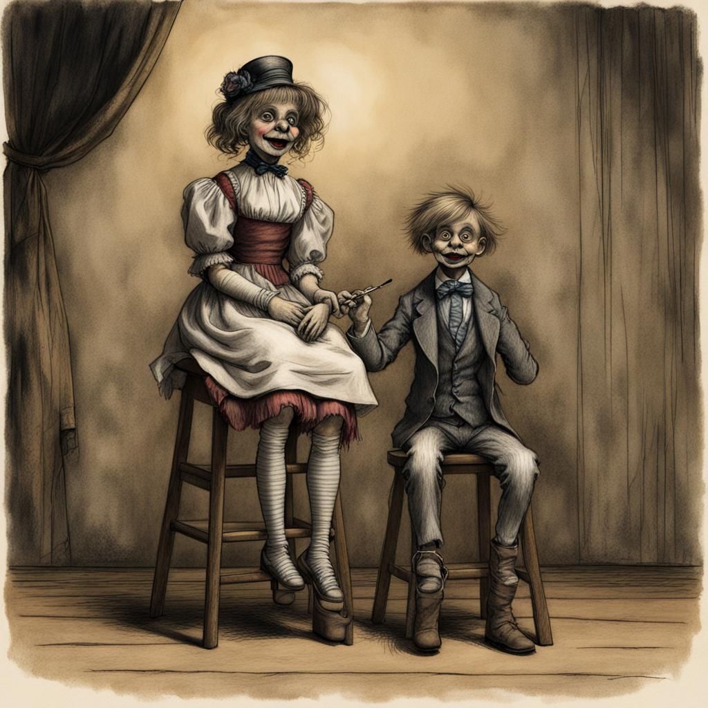 a ventriloquist and her limp dummy 3