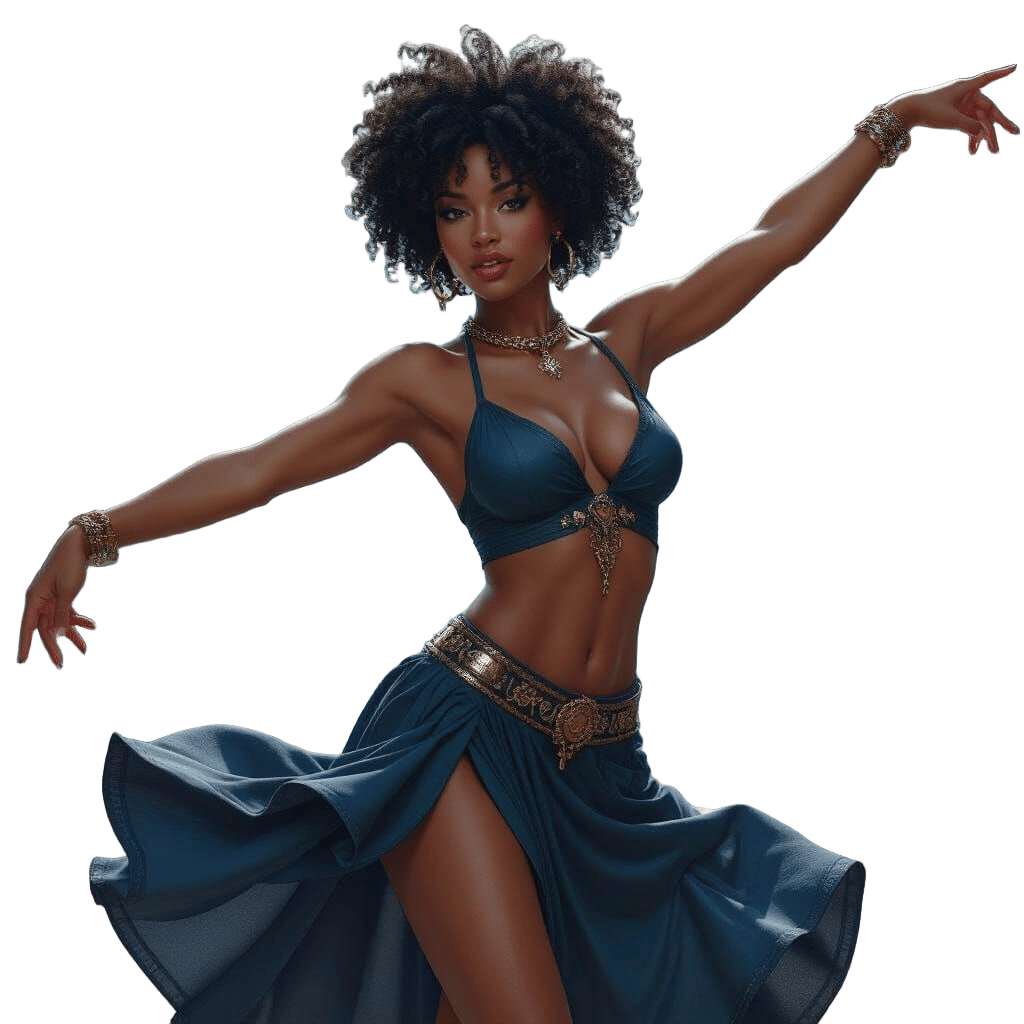 Black Woman Dancing in Detailed Matte Painting Style