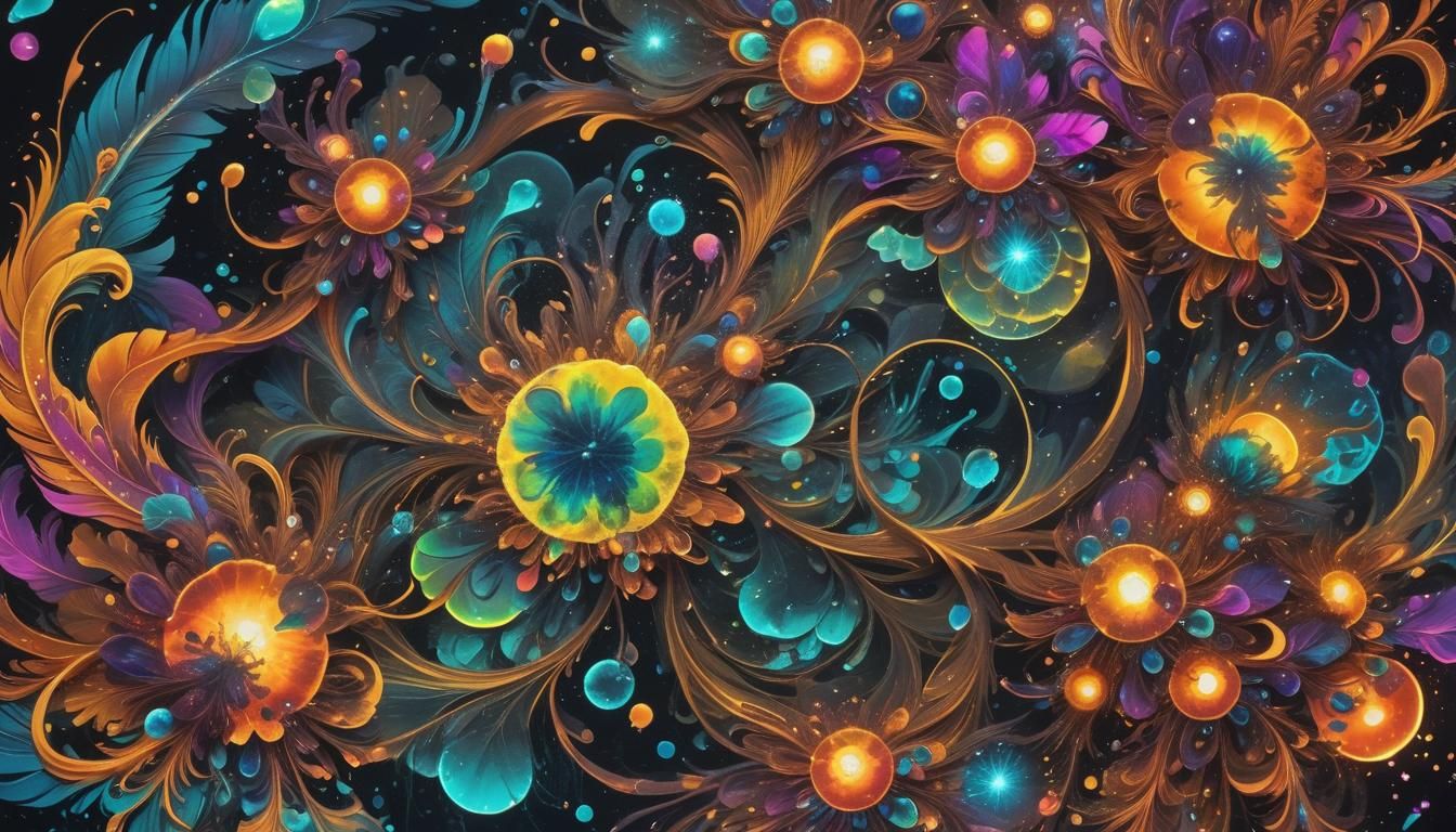 Psychedelic Neon Ink Splatter Art: Liquid Elementals