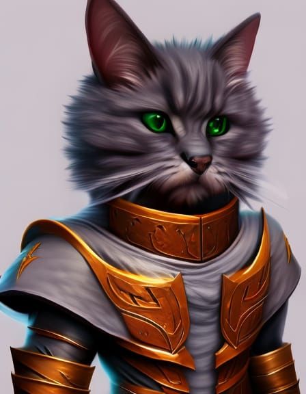 Cute Fluffy Cat Sith Warrior: 8K Concept Art