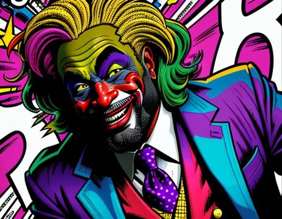 George Clinton as Joker in Comic Book Art