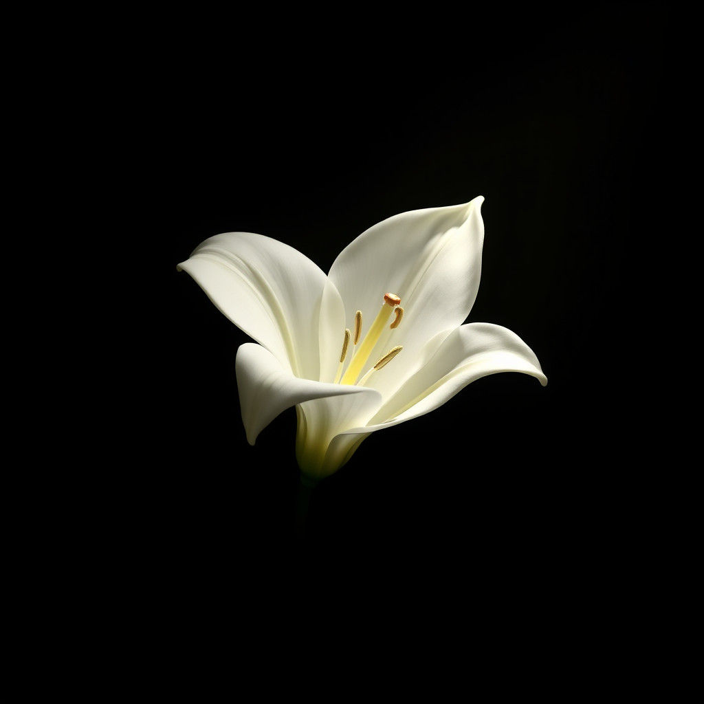 Dramatic White Lily in Dark, Dutch Master Style