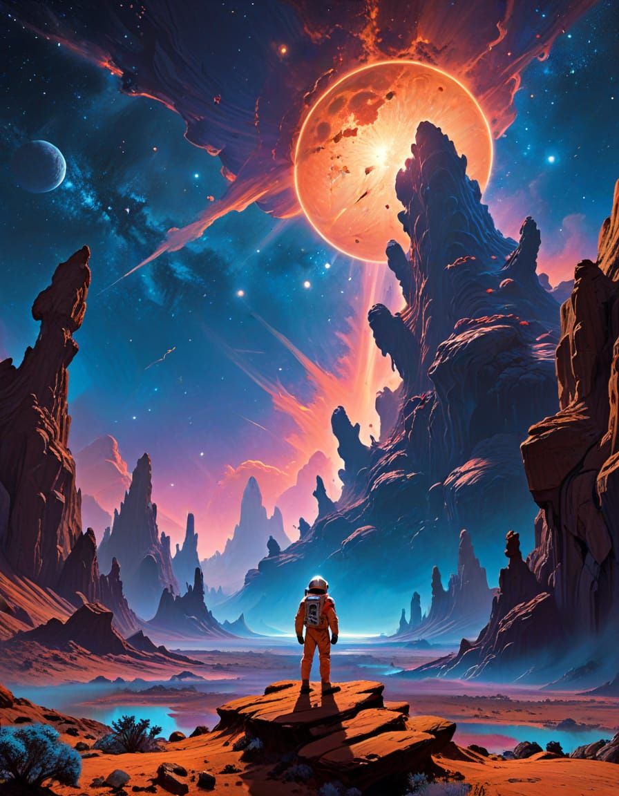 Ethereal Nebula Scene in Science Fiction Art