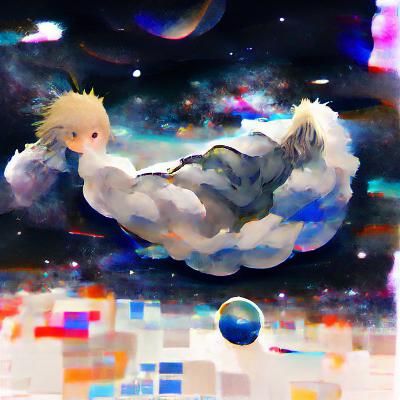 Cloud in Space: A Surreal AI Creation
