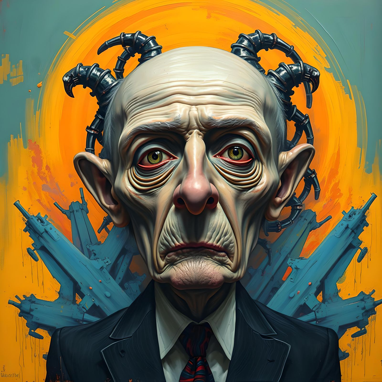 Abstract Disproportionate Figure in Surrealist Style