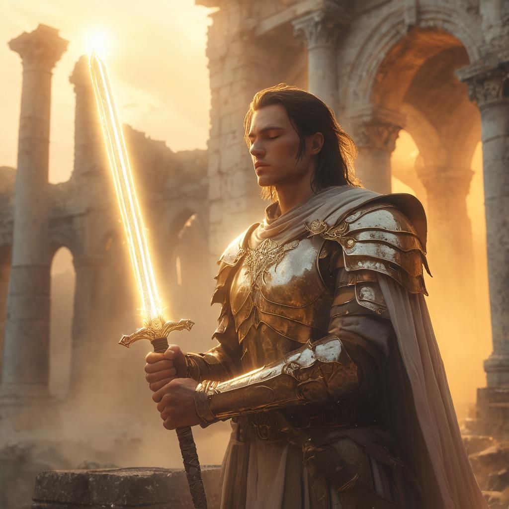 Warrior of Ancient Prophecy in Golden Hour