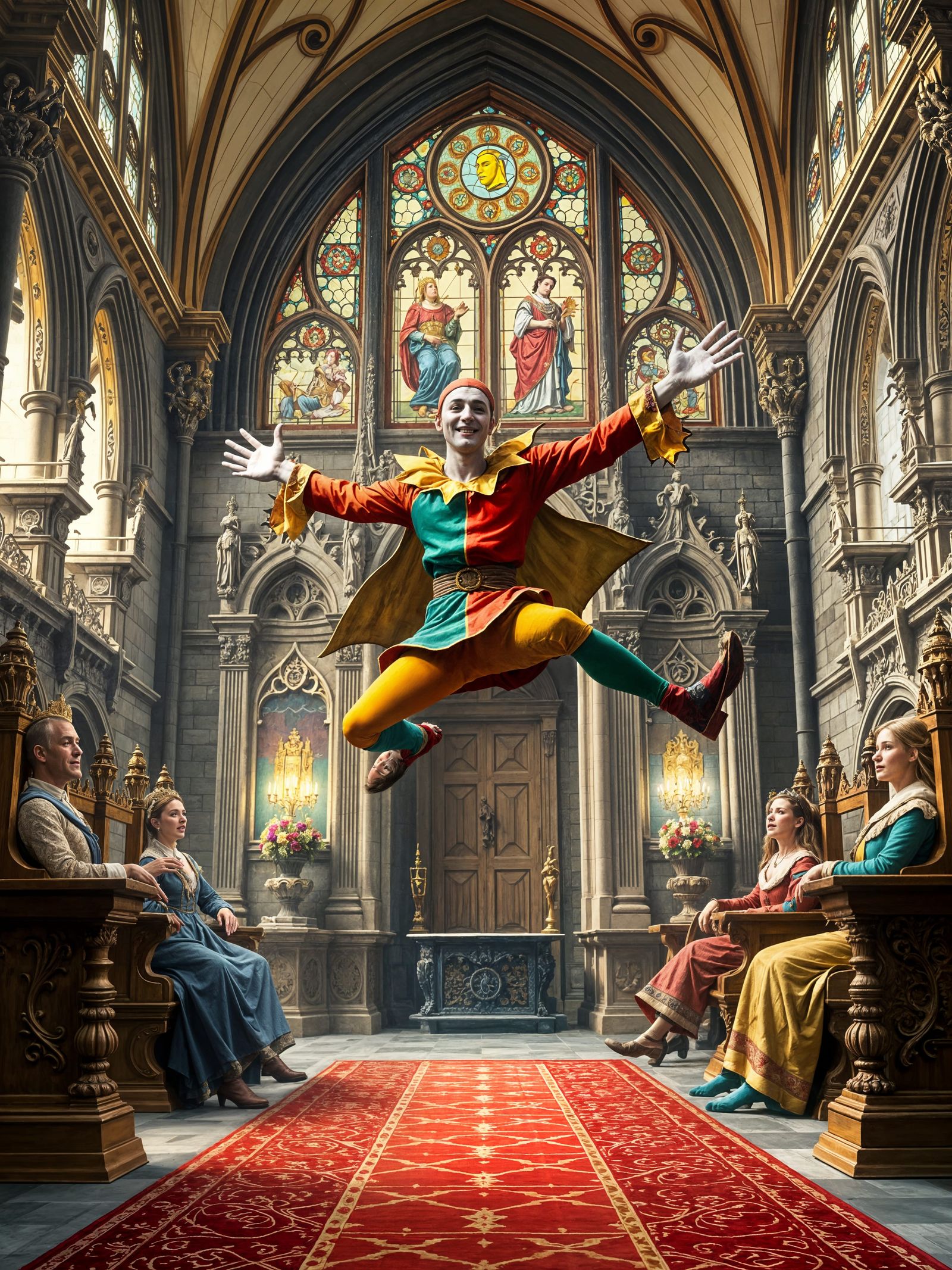 Epic Medieval Jester Performs for Royalty