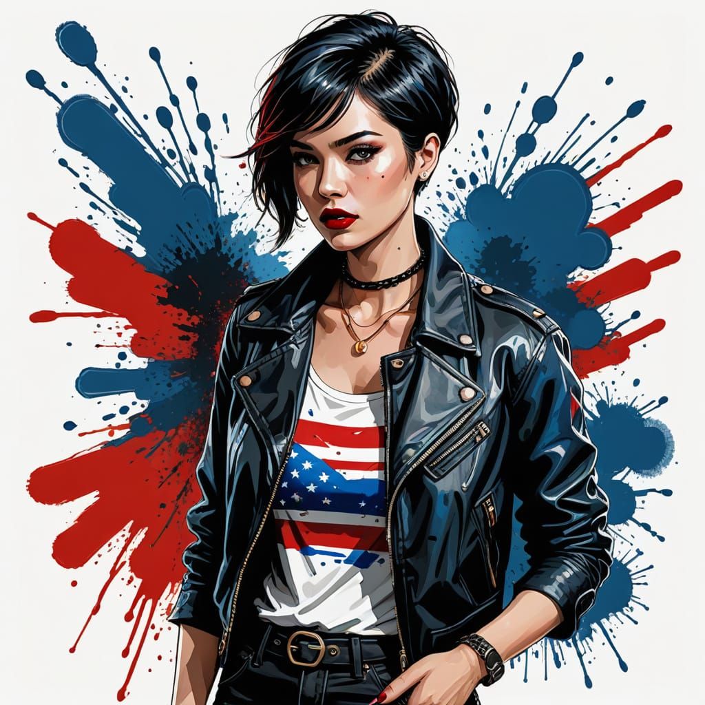 Woman in Black: Ink Illustration on Vellum