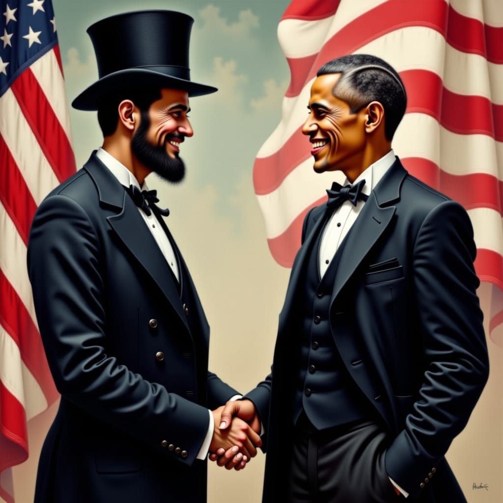 Lincoln Meets Obama: A Historical Handshake