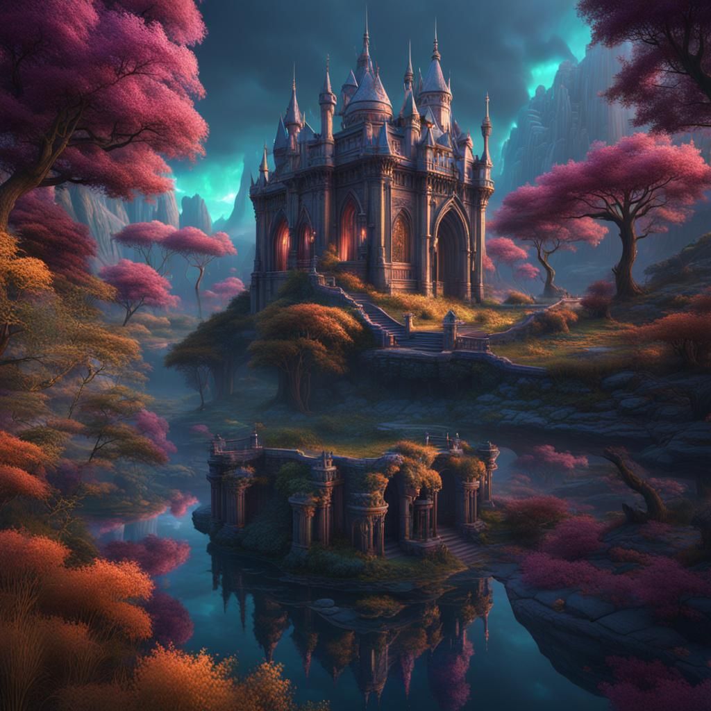 Iridescent Fantasy Castle Concept Art