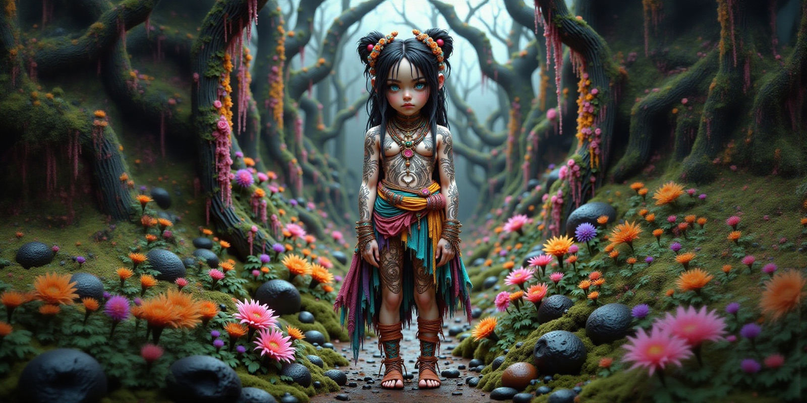 Serene Landscape with Darkened Undertones