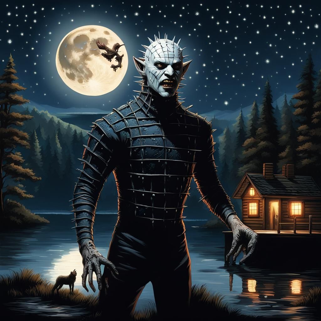 Pinhead Werewolf Transformation Under Full Moon