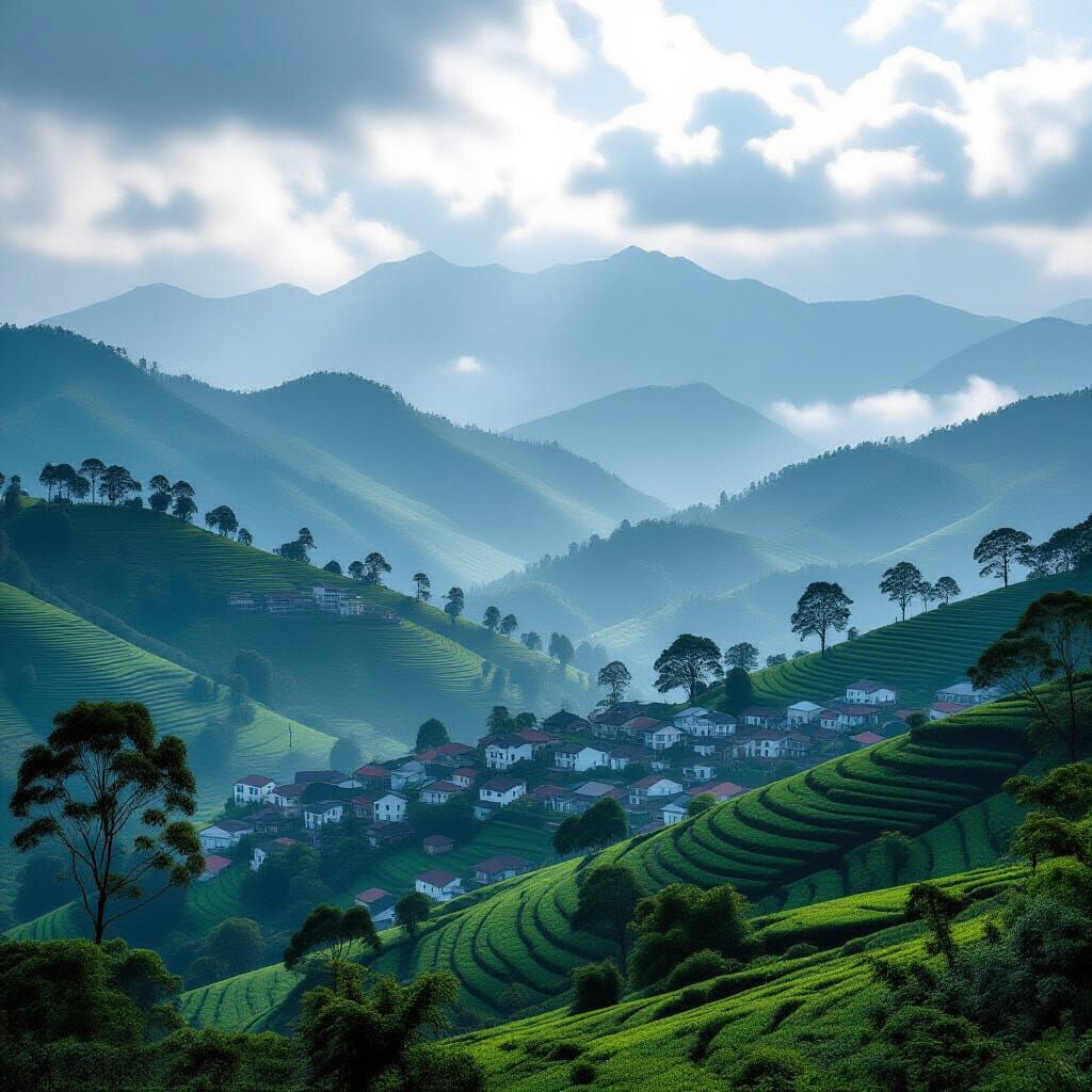 Misty Foothills of Kolli Hills: Cinematic Film Still