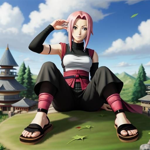 Giant Sakura Haruno Towers Over Leaf Village