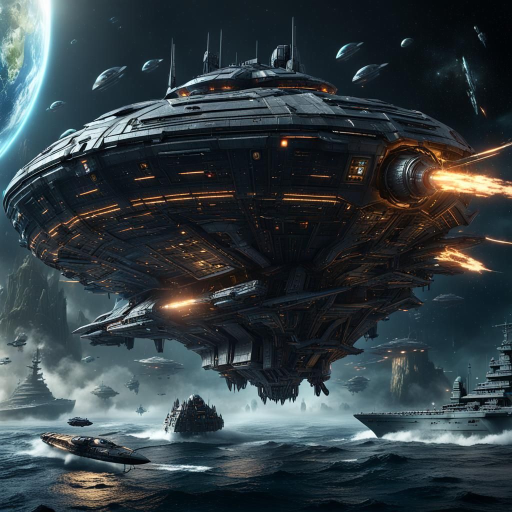 Stealth Spacecraft Cloaking: Detailed Matte Painting