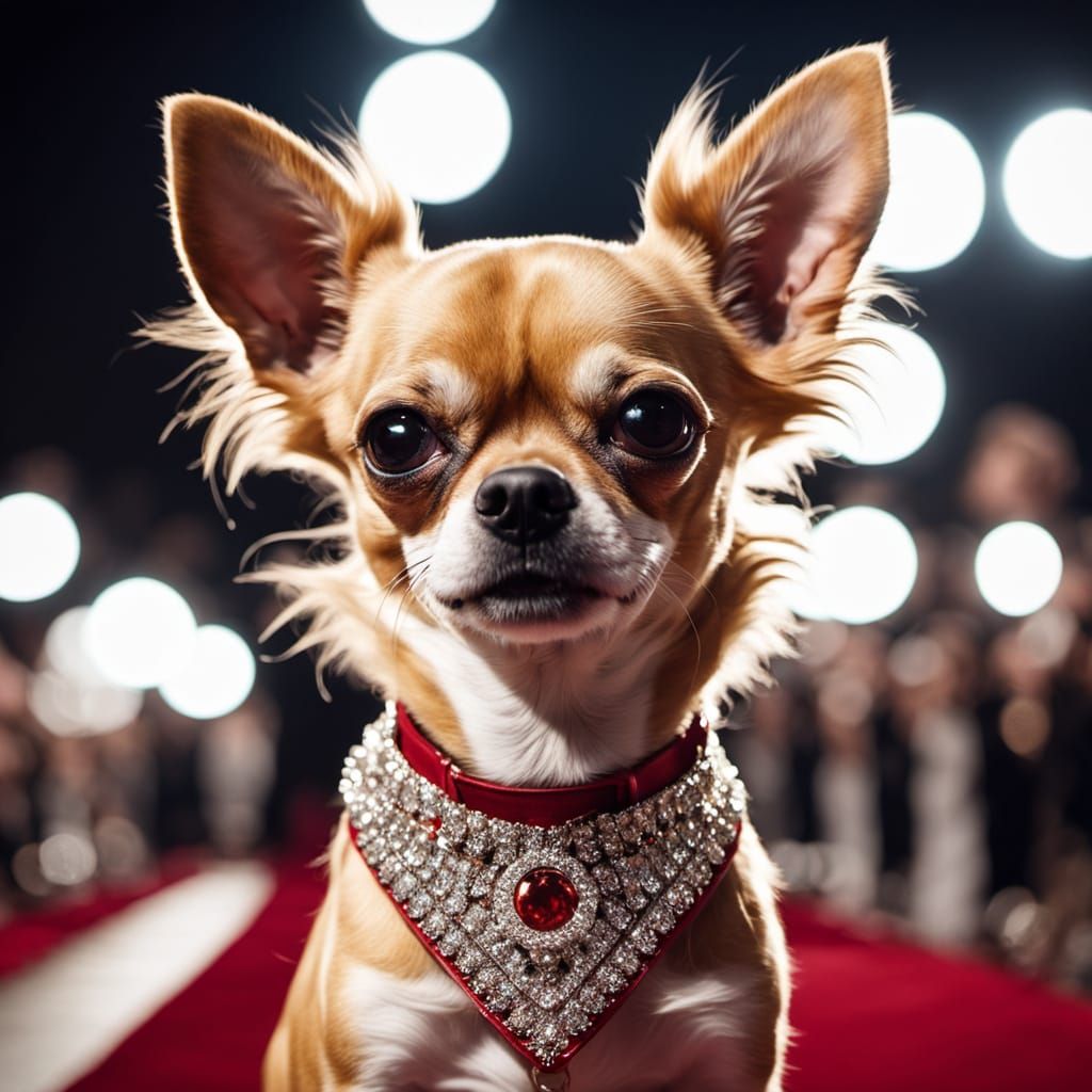 Chihuahua Struts Down Red Carpet in Hollywood Glamour