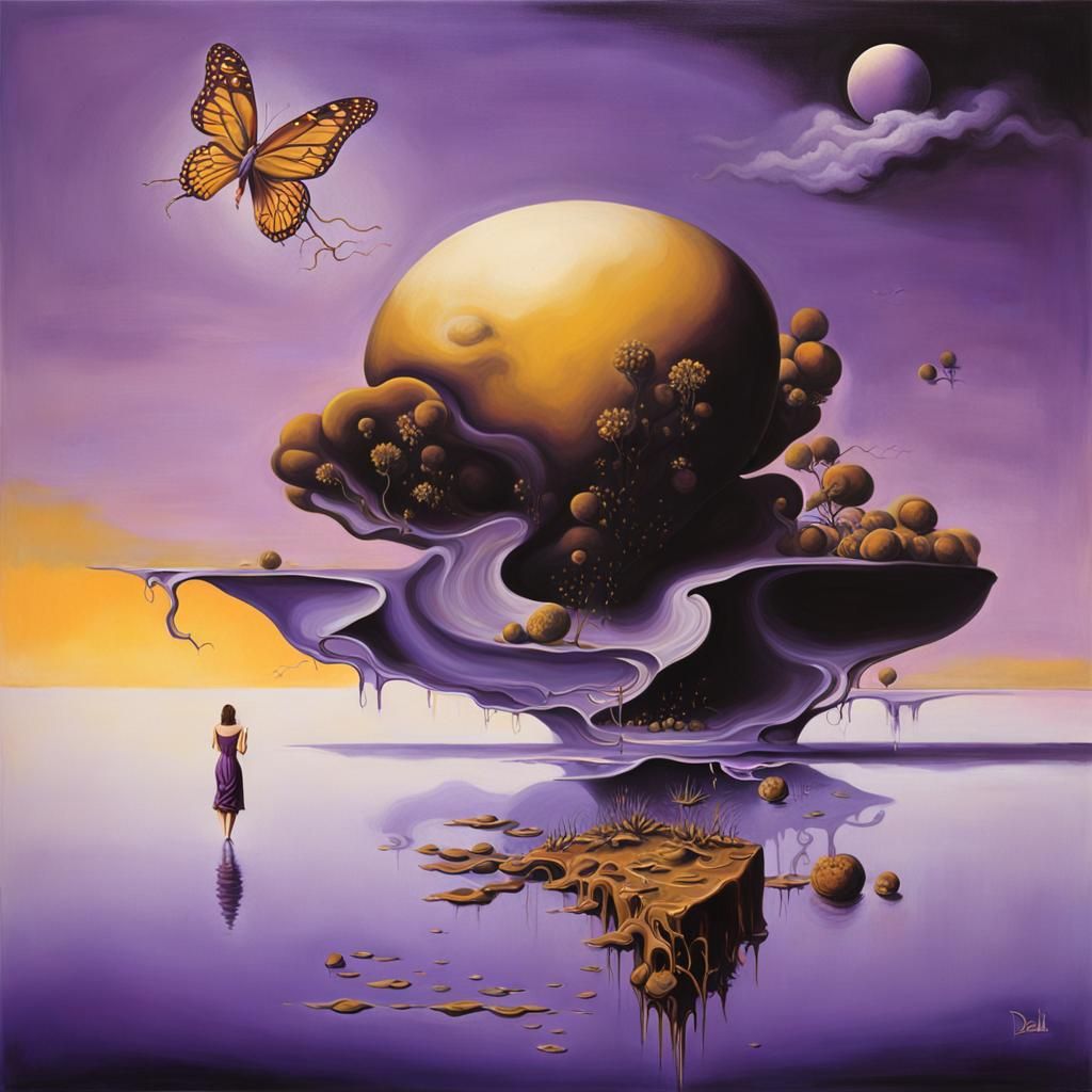 Surreal Melting Queen in Salvador Dali Style