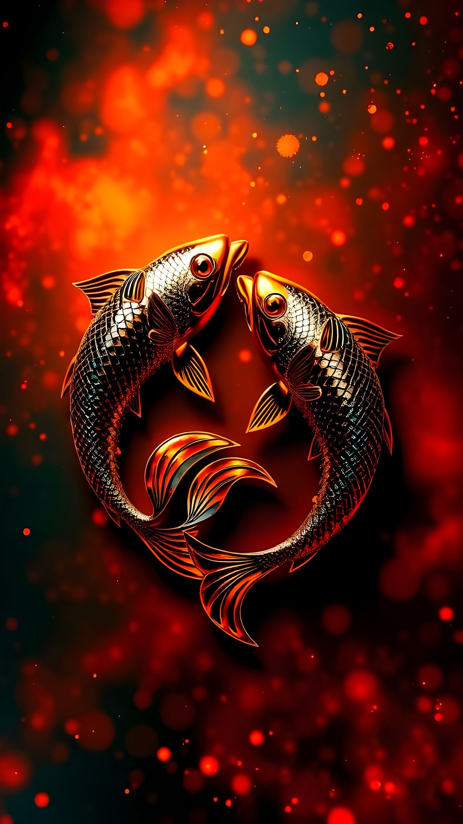 Elegant Gold Pisces Zodiac Symbol Masterpiece