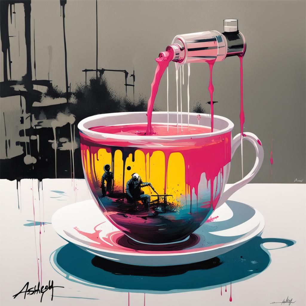 Pool in Teacup: Graffiti Art by Ashley Wood