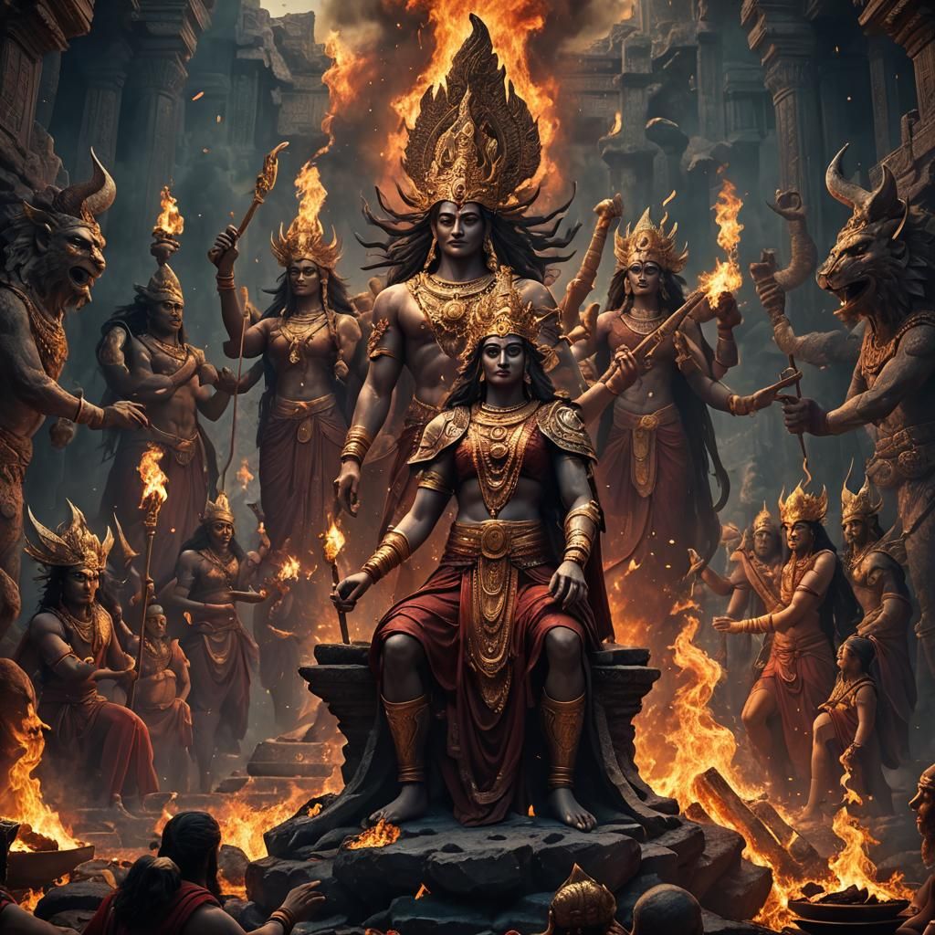 Celestial Beings Watching Over Sacrifices: Fantasy Art