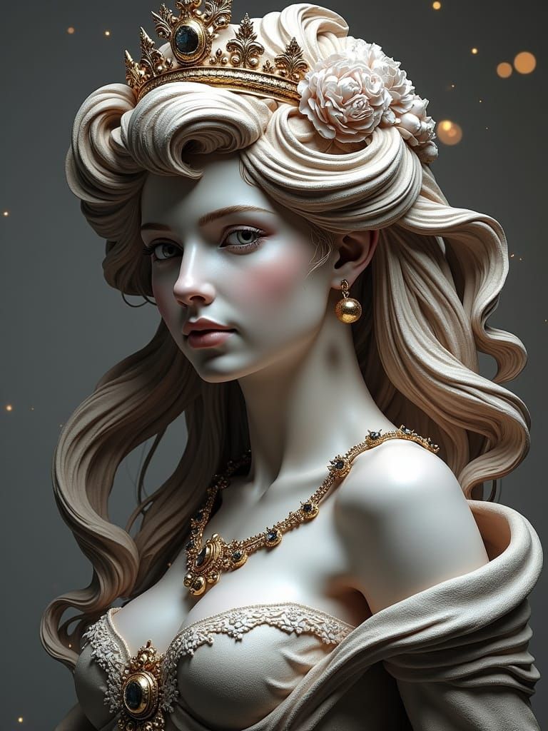Princess Peach as Greek Sculpture: Digital Art