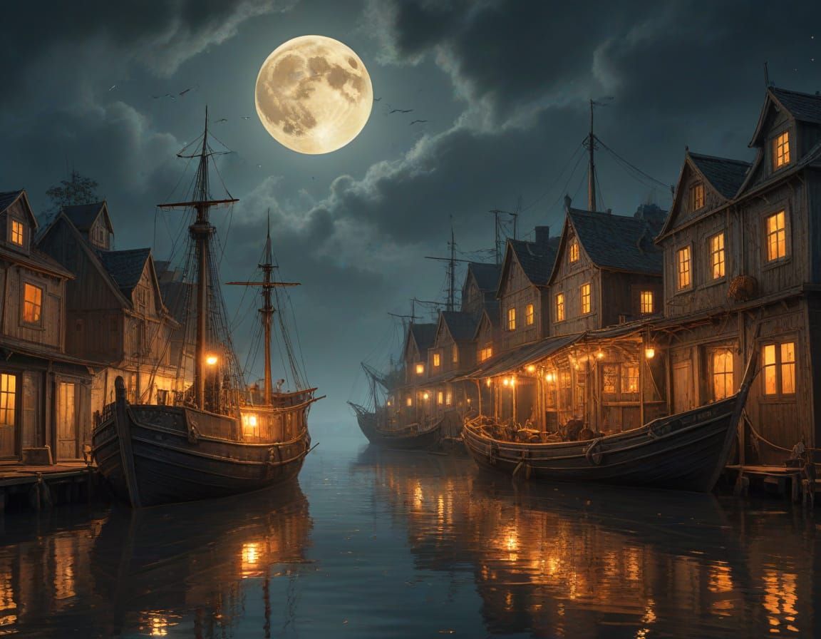 Creepy Pirates on Ghost Ship in Surreal Sky