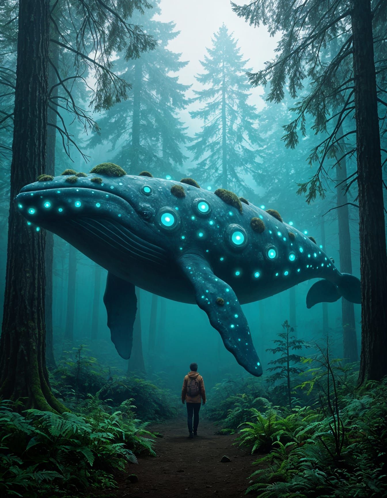 Island-Sized Leviathan With Glowing Eyes Roams Forest