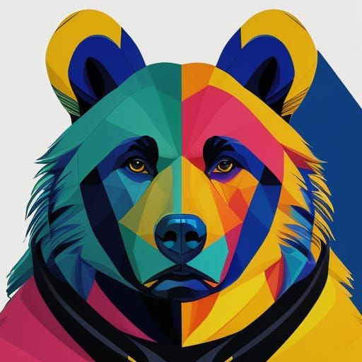Vibrant Pop Art Bear