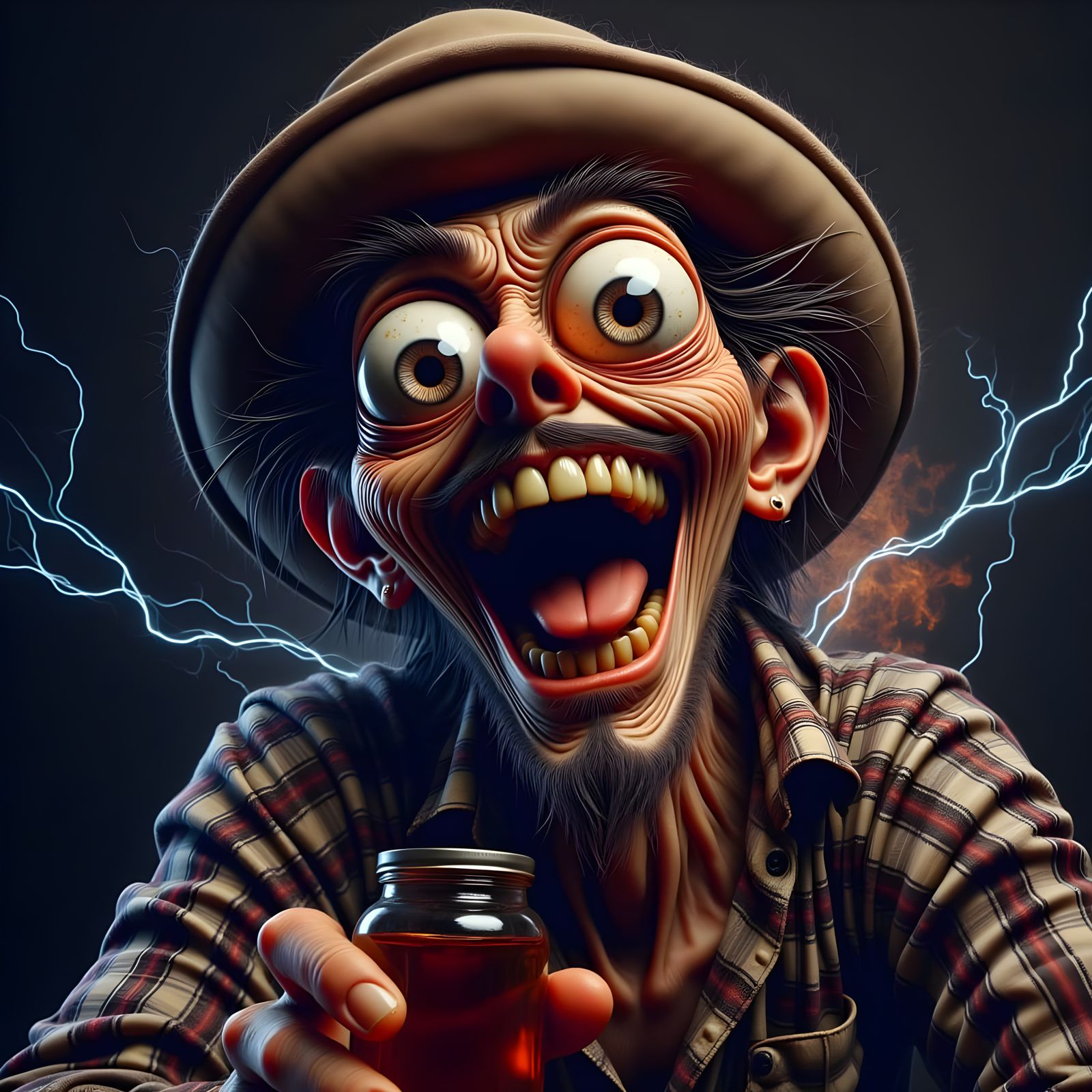 White Lightning Moonshine in Cartoon Style