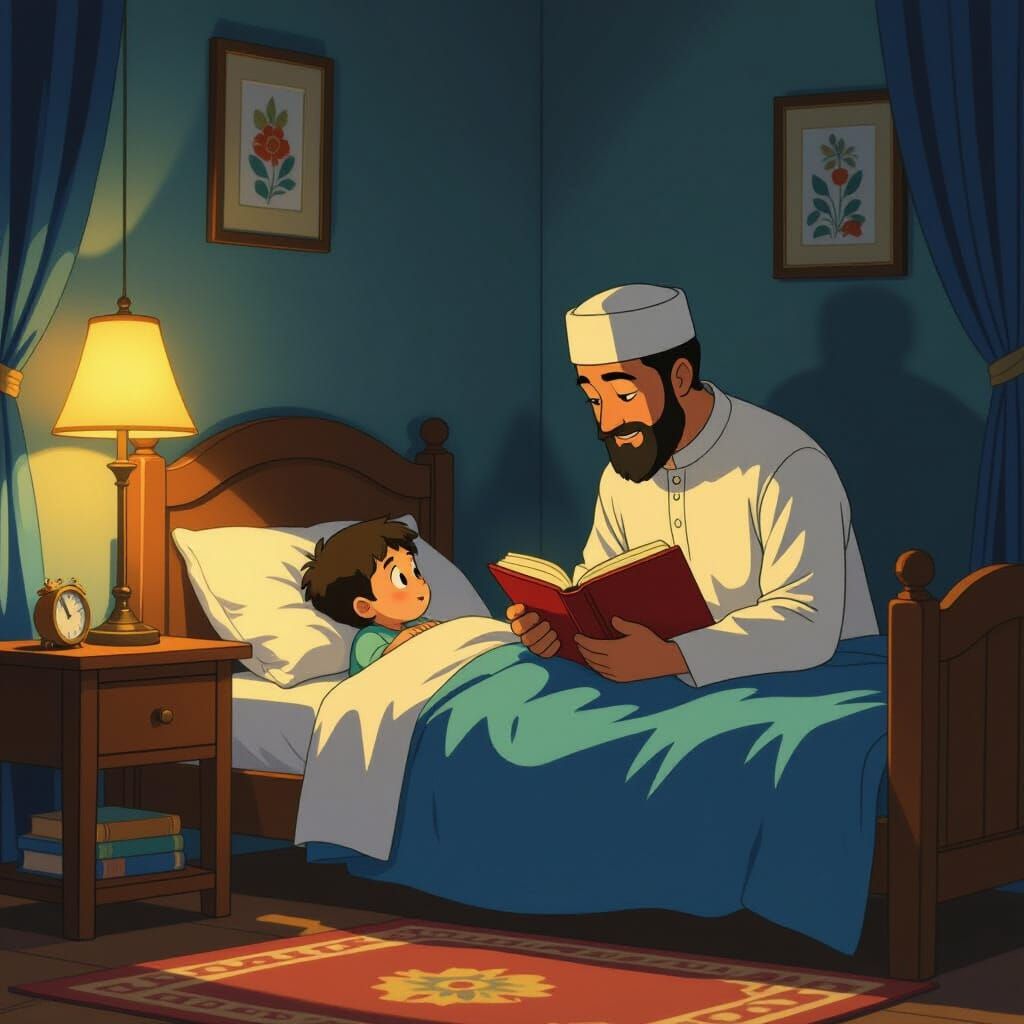 Muslim Dad Tells Bedtime Story, Ghibli Style