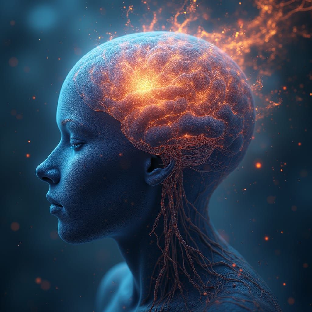 Hyperrealistic Portrait of a Mind in Vibrant Resonance