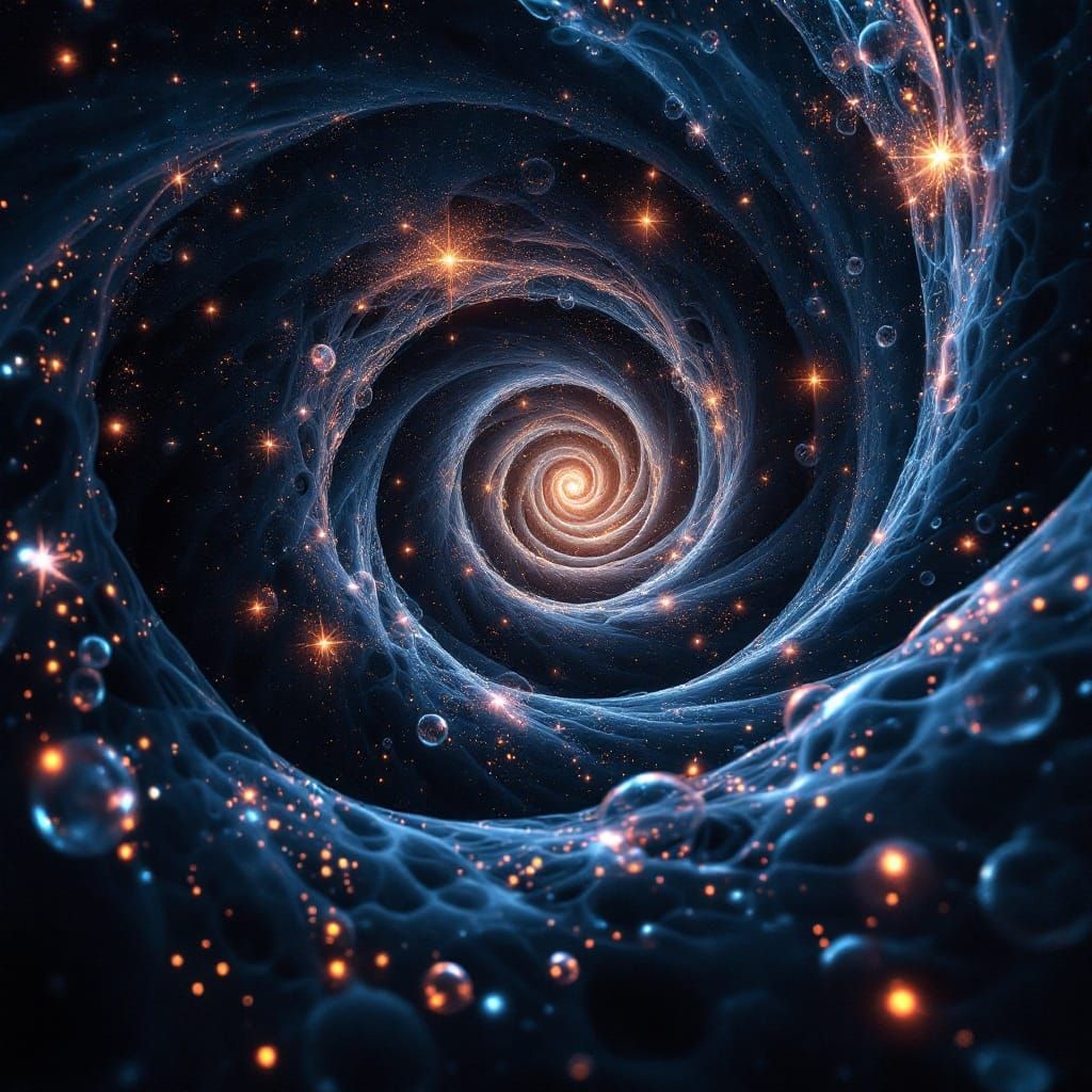 Infinity's Cosmic Vortex in Iridescent Hues