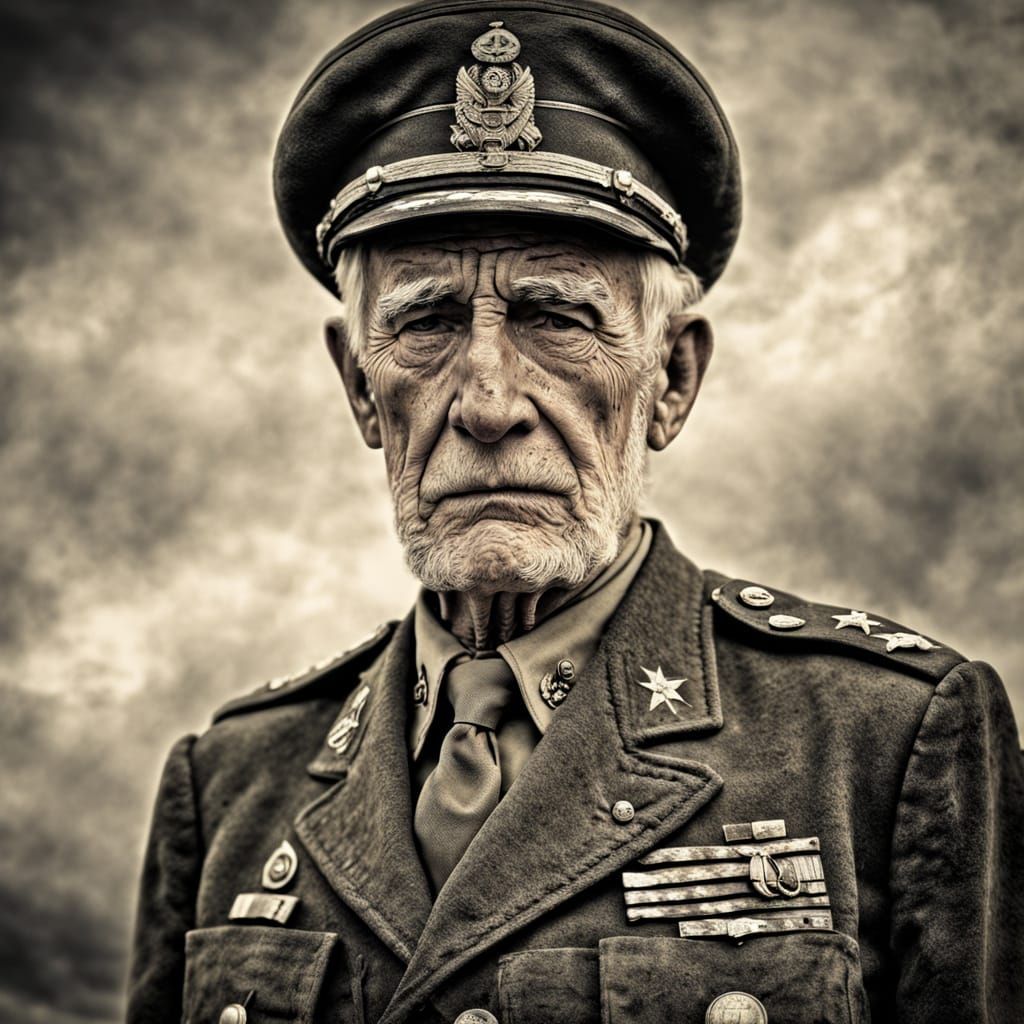 War Torn Veteran in Haunting Portrait
