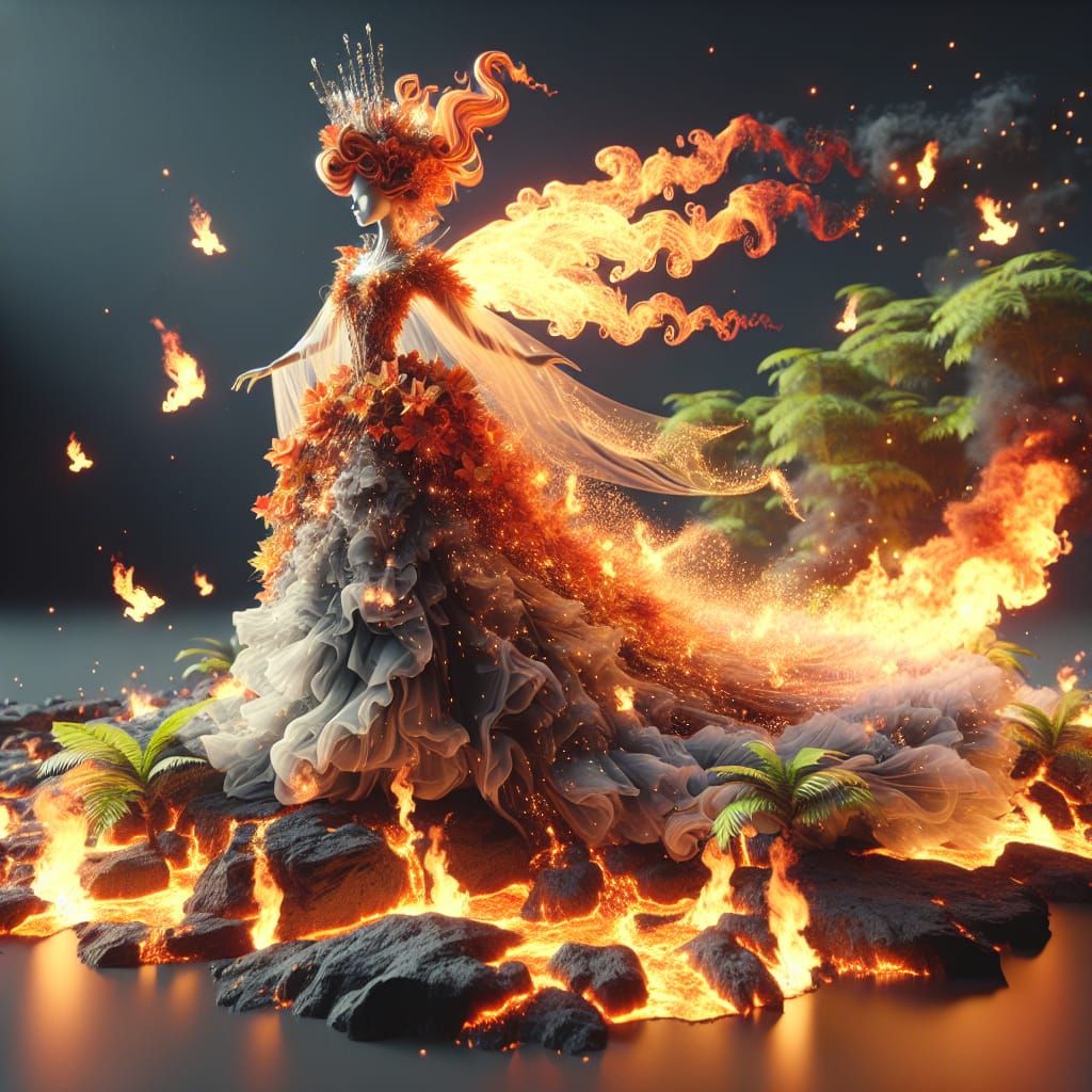 Fire Fairy Flits Over Lava Pit