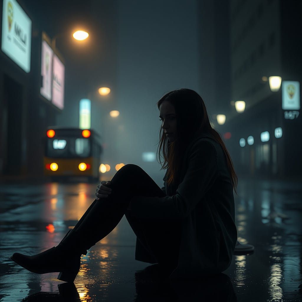 Melancholy in the City Rain