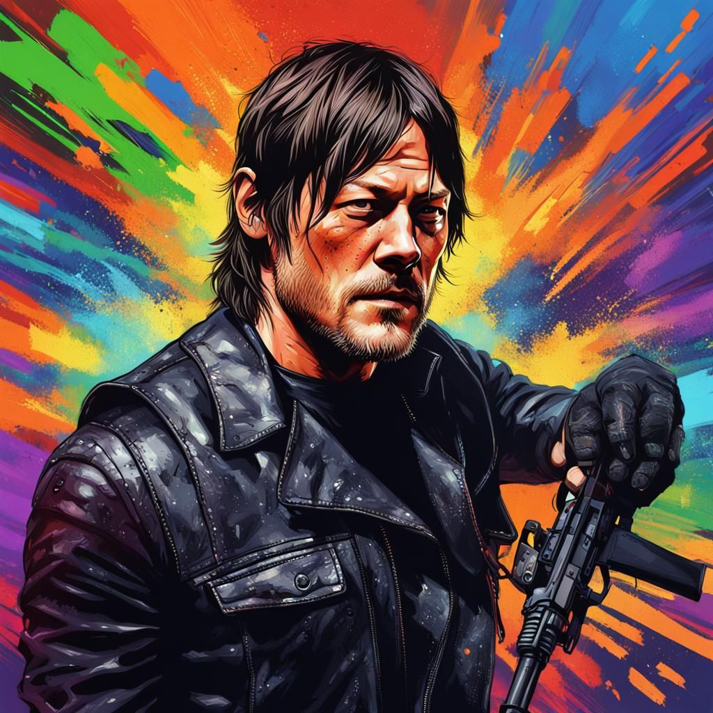 Hyperrealistic Portrait of a Man with Colorful Accents