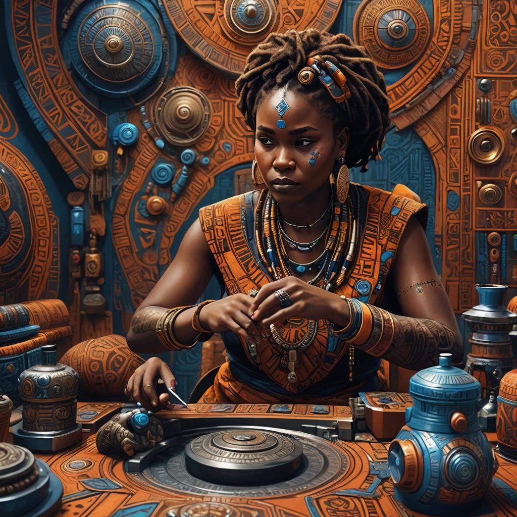 African Tank Operator in Fantastical Concept Art