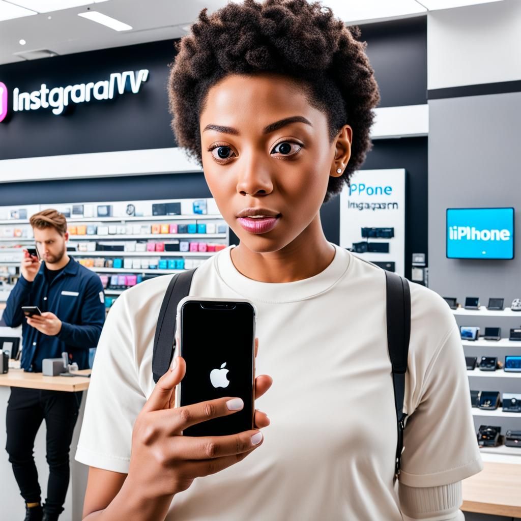 iPhone User Recording a Story at Repair Counter