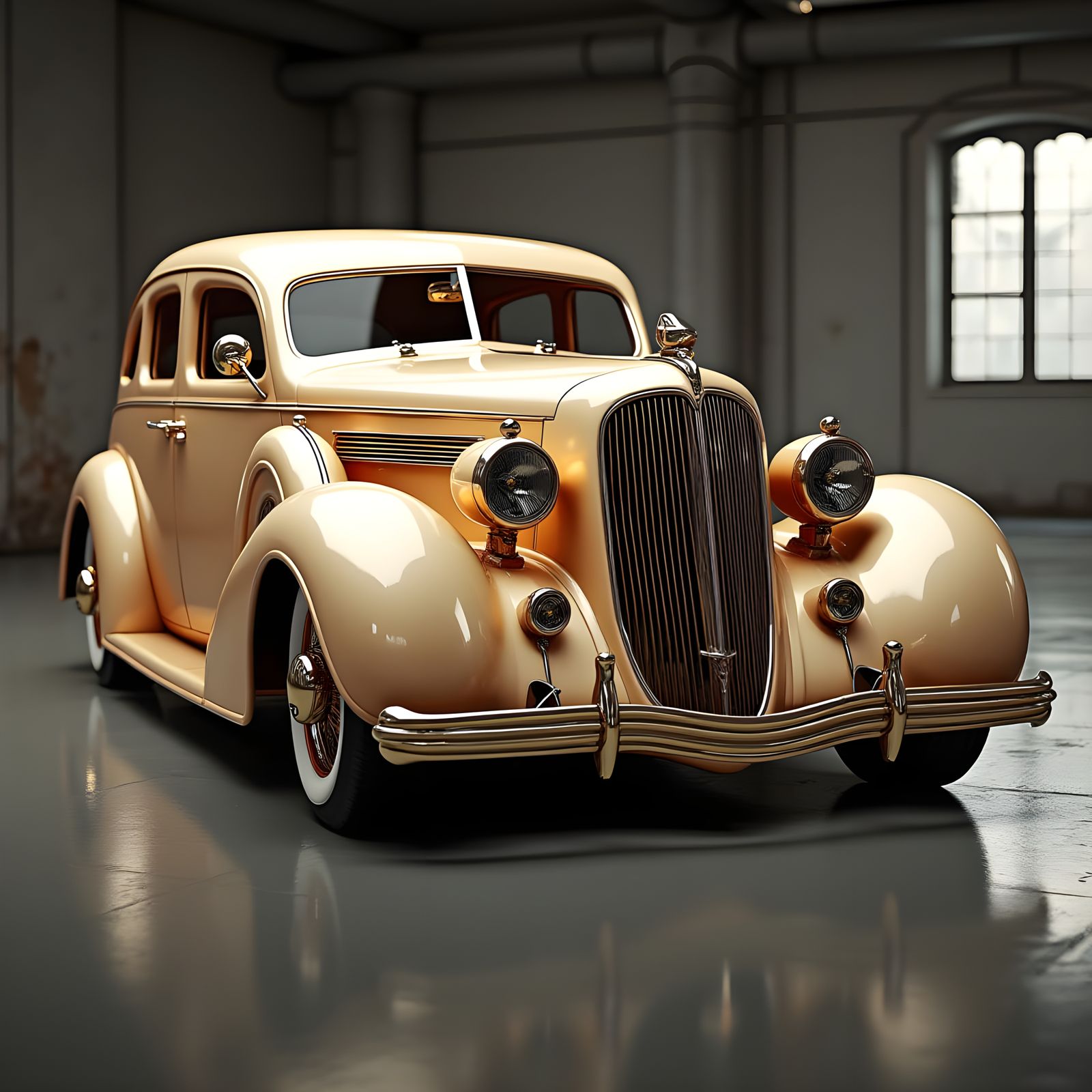 Customized 1936 Lincoln Zephyr in Pearl Beige and Root Beer ...