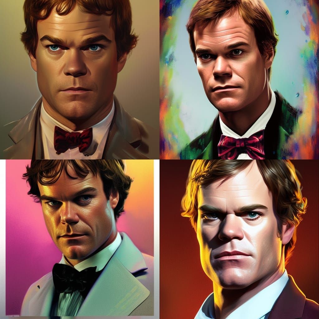 Dexter Morgan as Willy Wonka: Art Nouveau Portrait
