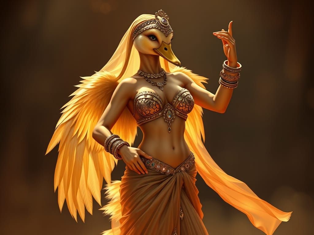 Seductive Duck Belly Dance in Desert Lighting