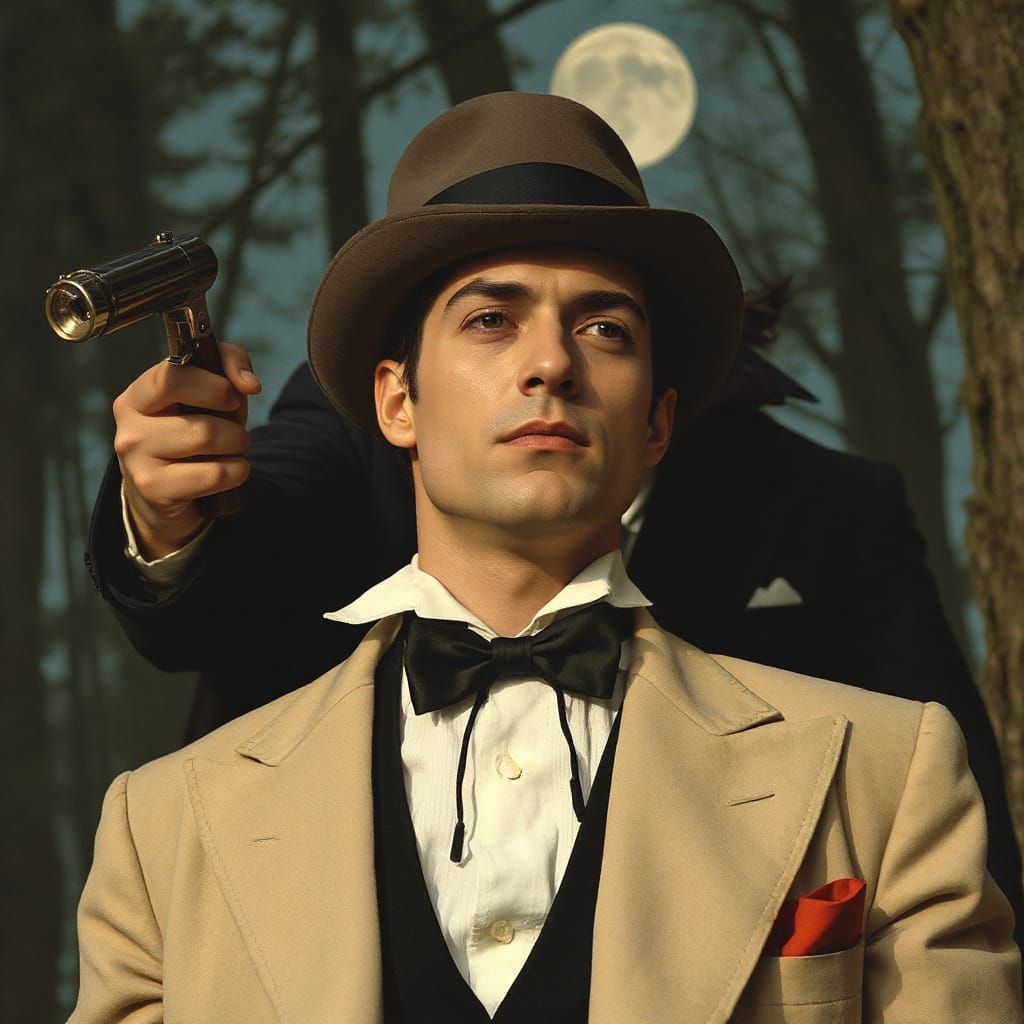 Vampire Hunts in 1950s Fashion, Woodblock Print Style