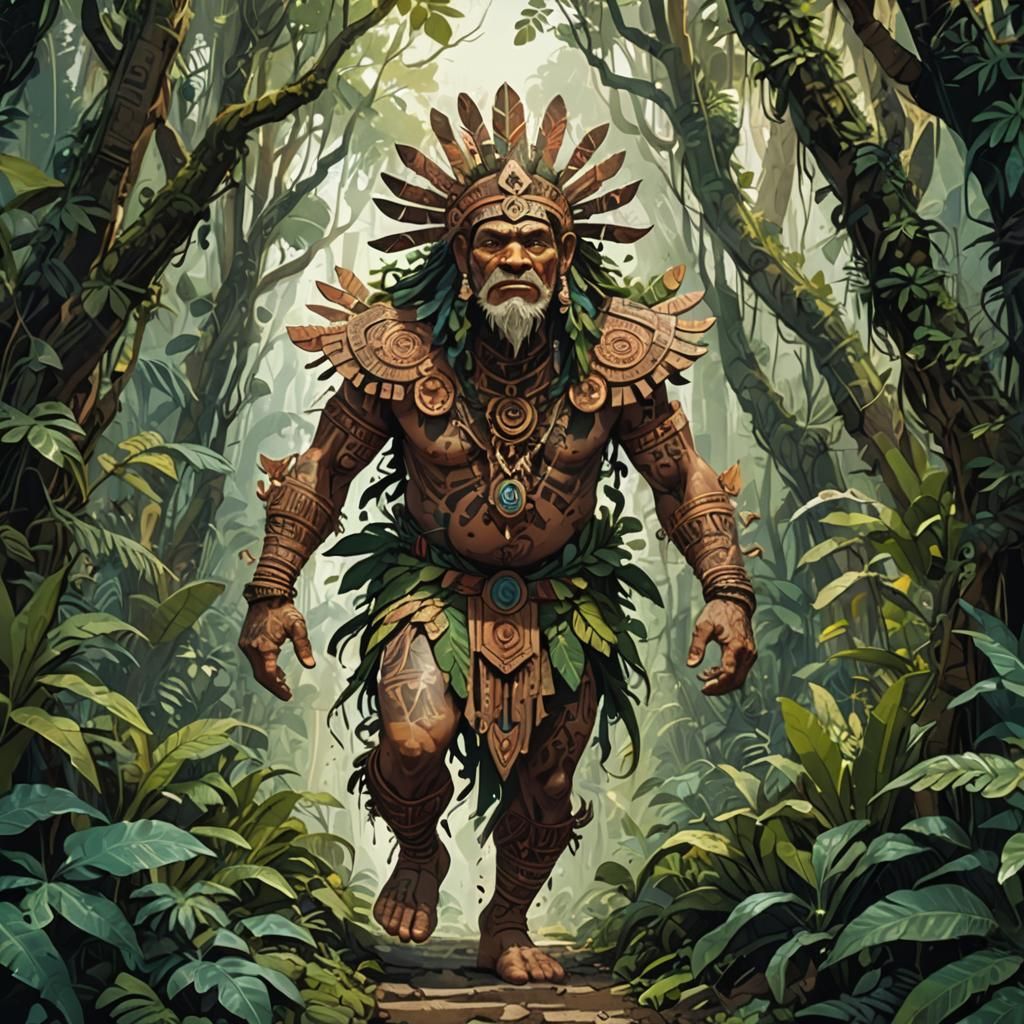 Hill Giant in Jungle, Digital Art
