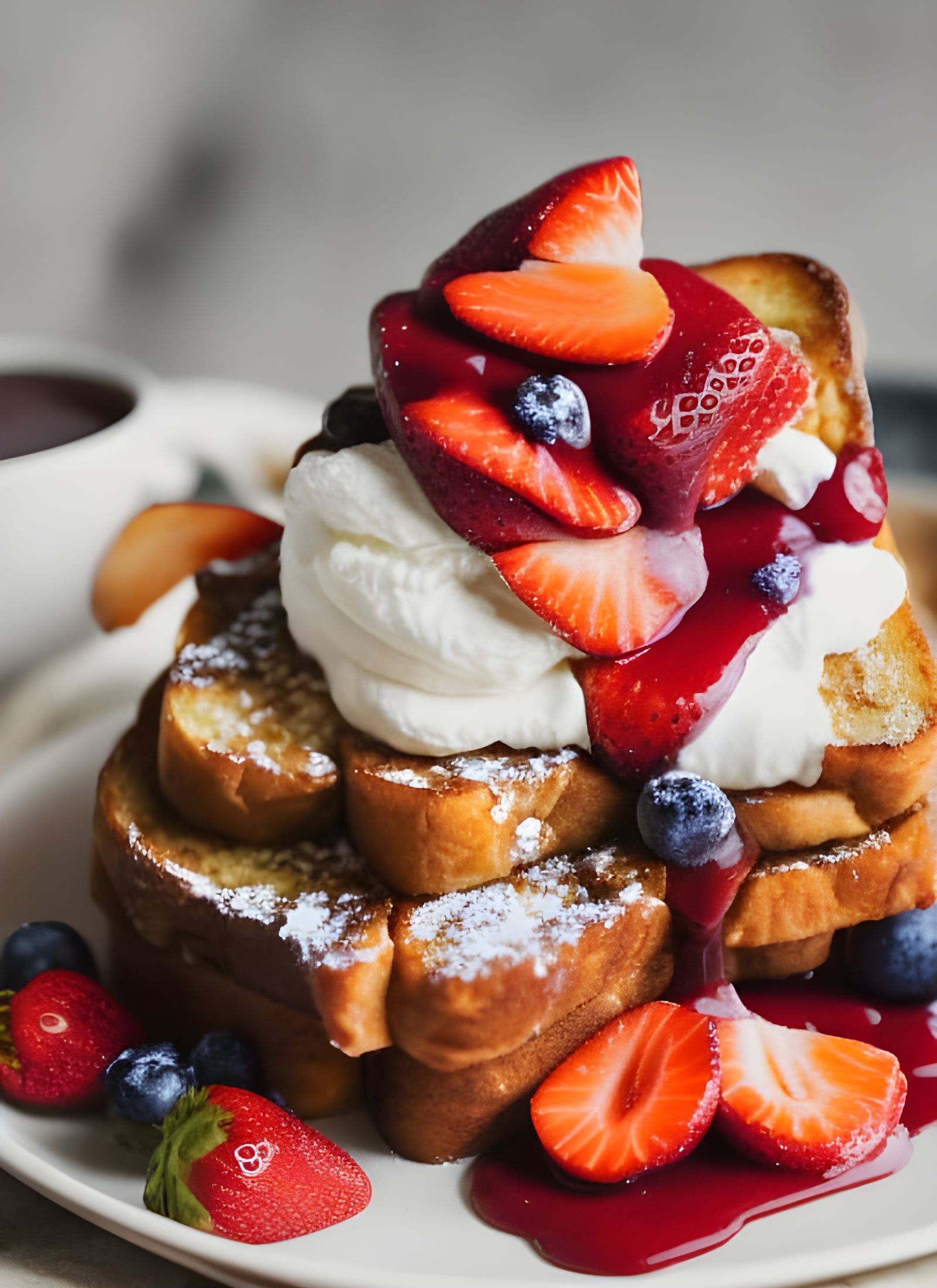French Toast Stack with Fruit Toppings