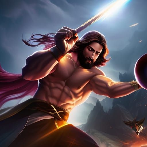 Epic Battle: Jesus Christ vs. Satan in Digital Art
