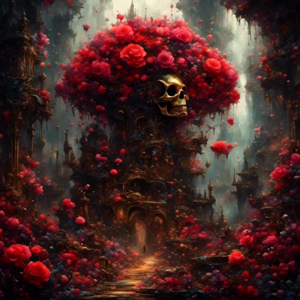 Cute Monster Amidst Controlled Chaos in Metallic Colors